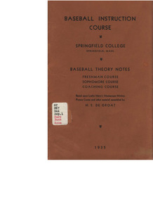 Baseball Instruction Course - based on Leslie Mann's Mannscope Motion Picture Course, by Harold S. DeGroat (1935)