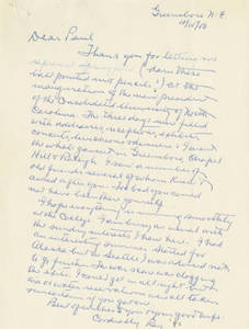 Letter from Raymond Kaighn to Paul Limbert (Oct. 15, 1950)