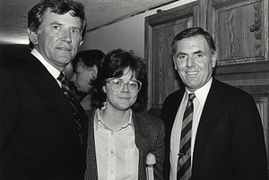 Mayor Raymond L. Flynn with Gary Hart and an unidentified woman