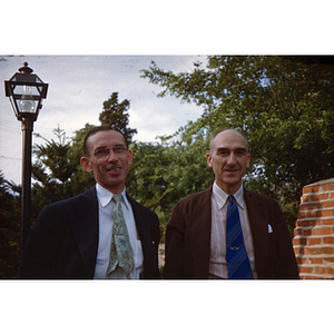 Roger Hamilton (left), Dean of the College of Business Administration, and William Alexander, Dean of the College of Engineering, 1948