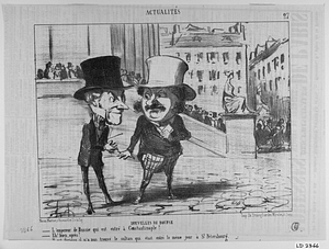 NOUVELLES DE BOURSE. - L'empereur de Russie qui est entré à Constantinople! - Eh! bien après? Il est furieux, il n'a pas trouvé le sultan qui était entré le même jour à St. Pétersbourg.