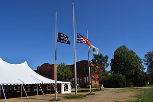 Black Lives Matter Flag on Springfield College Campus