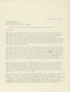 Letter from Elmer C. Bartels to the Ford Foundation