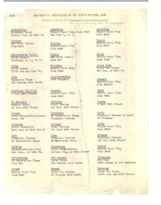 Addresses of delegations to the United Nations, 1947