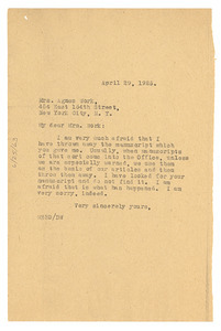 Letter from W. E. B. Du Bois to Agnes Work