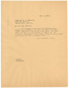 Letter from W. E. B. Du Bois to B. N. Murrell