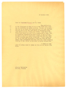 Memo from W. E. B. Du Bois to Rufus Clement and Ira De A. Reid