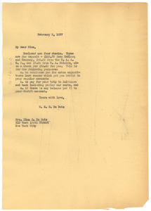 Letter from W. E. B. Du Bois to Nina Du Bois