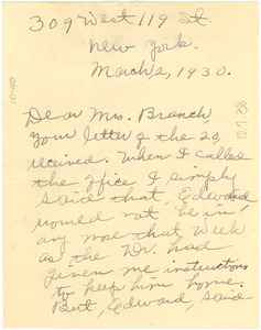 Letter from Eliza Gordon to unidentified correspondent