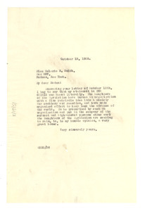 Letter from W. E. B. Du Bois to Celeste M. Smith