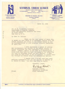 Letter from Guichard Parris to W. E. B. Du Bois