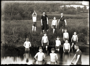 Boys swimming in a pond (Greenwich, Mass.)