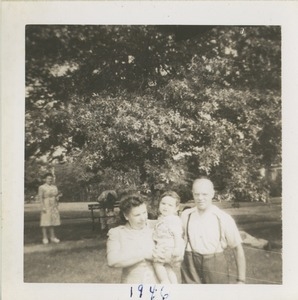 Unidentified couple with child