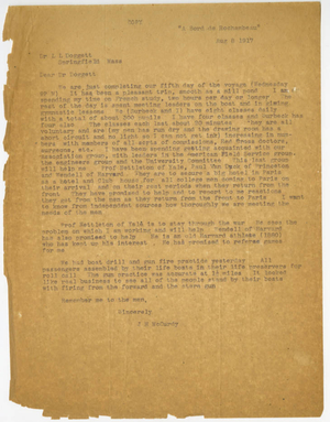 Copy of a Letter from James H. McCurdy to Laurence L. Doggett (August 8, 1917)