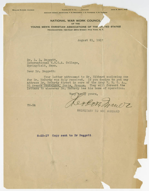 Letter to Laurence L. Doggett (August 21, 1917)