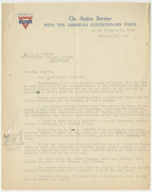 Letter from James H. McCurdy to Laurence L. Doggett (November 27, 1917)