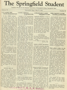 The Springfield Student (vol. 11, no. 18), May 27, 1921