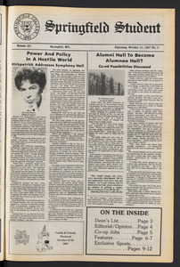 The Springfield Student (vol. 102, no. 5) Oct. 22, 1987