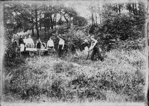 Student Work Crew Preparing to Dig Gladden Boathouse Foundation, 1901