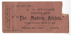 "The Modern Athlete" Ticket (March 18, 1892)