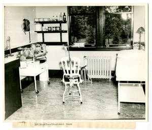 A treatment room in the Infirmary at the US Naval Special Hospital at Springfield College