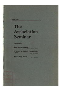 The Association Seminar (vol. 14 no. 1), October, 1905