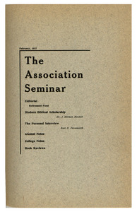 The Association Seminar (vol. 25 no. 5), February 1917