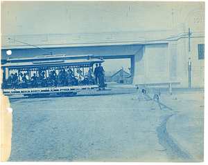 Scollay Square via Meford Street trolley car