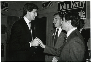Mayor Raymond L. Flynn with John Kerry and Governor Michael S. Dukakis