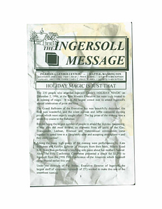 The Ingersoll Message, Vol. 2 No. 10 & Vol. 3 No. 1 (December, 1996 & January, 1997)
