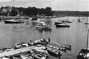 Yachtmen and fisherman use Annisquam harbor, Annisquam, Cape Ann, Massachusetts