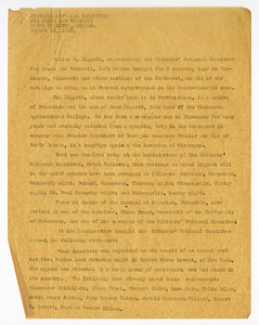 Statement by the Citizens National Committee for Sacco and Vanzetti, August 15, 1927