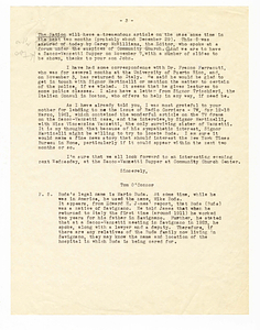 Correspondence between Tom O'Connor, Vincenzina Vanzetti, and Mrs. John Wager, November 1962