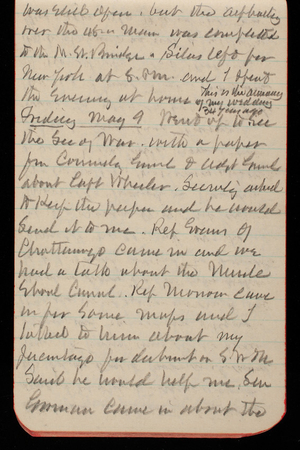 Thomas Lincoln Casey Notebook, April 1890-June 1890, 30, was still open, but the asphalt