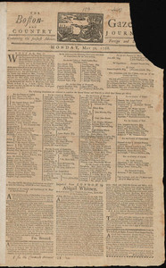 The Boston-Gazette, and Country Journal, 30 May 1768