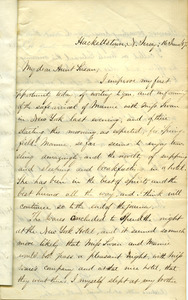 Letter from benjamin Smith Lyman to Aunt Susan