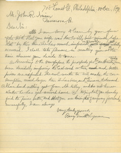 Letter from Benjamin Smith Lyman to John R. Neison