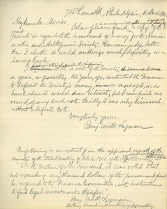 Letter from Benjamin Smith Lyman to John T. Morris