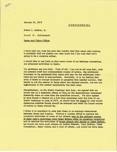 Memorandum from Mark H. McCormack to Arthur J. Lafave Jr.