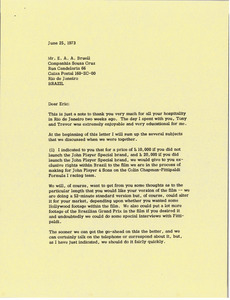 Letter from Mark H. McCormack to Eric A. A. Bruell