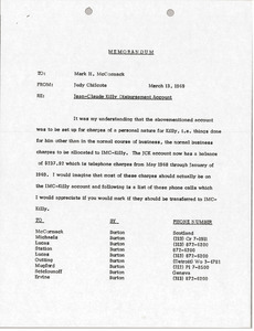 Memorandum from Judy Chilcote to Mark H. McCormack