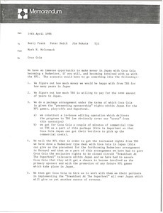 Memorandum from Mark H. McCormack to Barry Frank, Peter Smith, Jim Bukata and Uji
