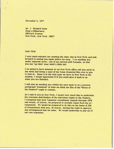 Letter from Mark H. McCormack to J. Richard Ryan