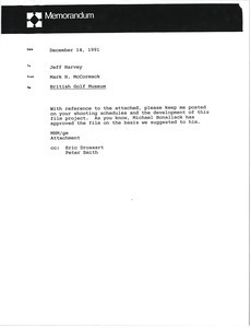 Memorandum from Mark H. McCormack to Jeff Harvey