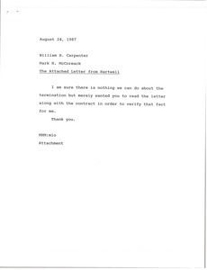 Memorandum from Mark H. McCormack to William H. Carpenter