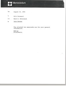 Memorandum from Mark H. McCormack to Eric Drossart