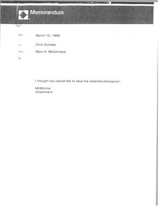 Memorandum from Mark H. McCormack to Chris Guiness