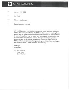 Memorandum from Mark H. McCormack to Ian Todd