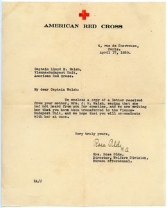 Letter from Rose Olds to Lloyd E. Walsh