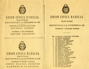 Union Civil Radical : Capital Federal [election ticket]